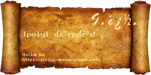 Ipolyi Árpád névjegykártya